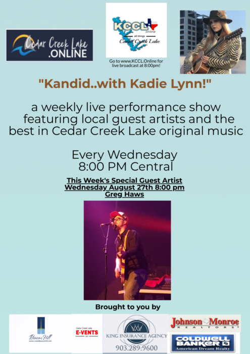 Cedar Creek Lake Music Spotlight: Greg Haws 3 kandid 5c 202gr 39933267 CedarCreekLake.Online