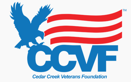 cedar creek veterans foundation logo, eagle and American flag