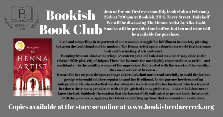 Bookish Book Club 1 bookish book club feb 1 CedarCreekLake.Online