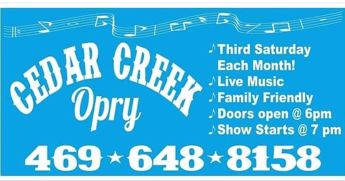 Cedar Creek Opry at The Payne Springs Community Center 2 Cedar Creek Opry May 15 CedarCreekLake.Online