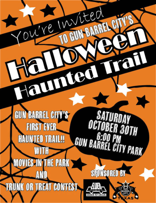 Gun Barrel City Halloween Haunted Trail 2 GBC TRUNK OR TREAT CedarCreekLake.Online
