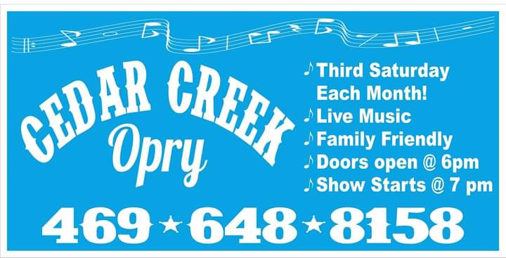 Cedar Creek Opry @ Payne Springs Community Center 1 cedar creek opry september CedarCreekLake.Online