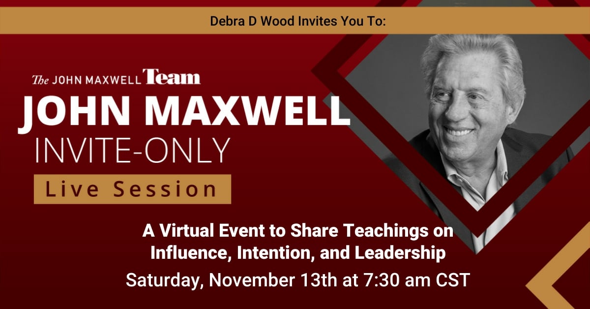 Debra D. Wood Hosts John Maxwell Virtual Leadership Event 2 debra woods event november CedarCreekLake.Online