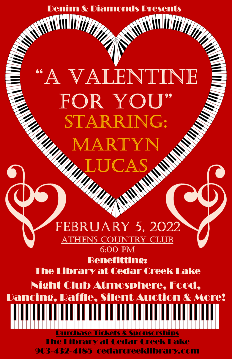 A Valentine For You Benefitting The Library at Cedar Creek Lake 2 a valentine for you poster website CedarCreekLake.Online