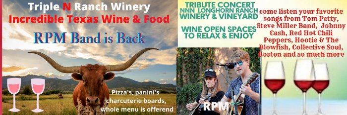 Tribute Concert - Petty, Cash, Boston, Peppers, Hootie...at Triple N Ranch Winery-will be inside with limited seating at Triple N Ranch Winery and Vineyard 1 cash CedarCreekLake.Online