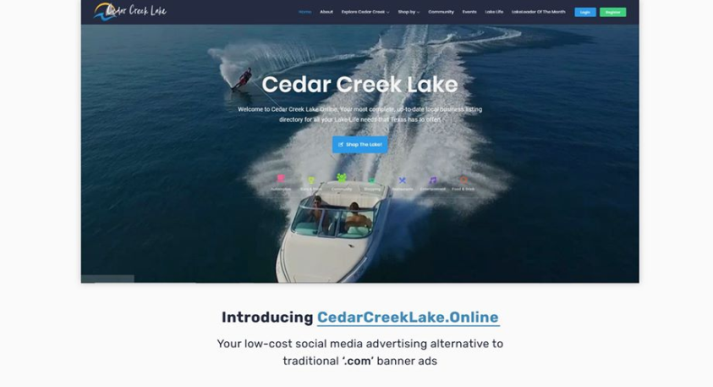 Omni Channel Marketing for Cedar Creek Success Series Part 1 10 Home Page Boat 1 CedarCreekLake.Online
