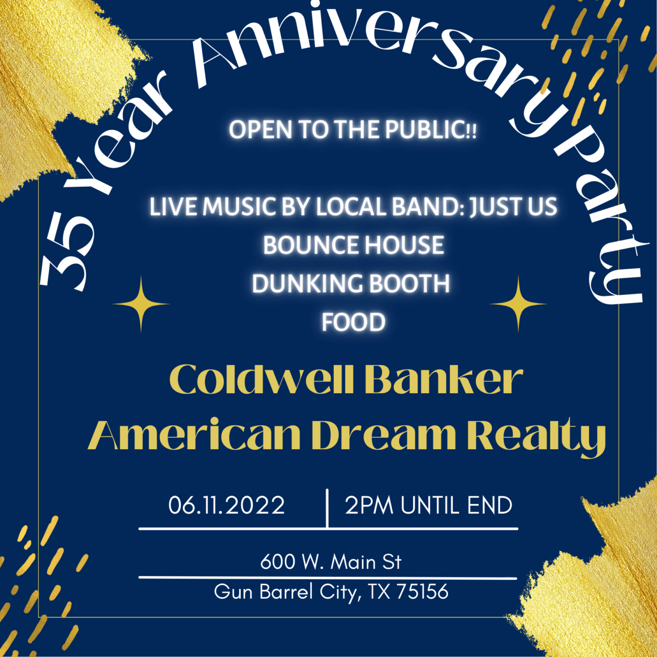 Coldwell Banker American Dream Realty 35 Year Anniversary 2 Purple Illustrated Graduation Party Invitation CedarCreekLake.Online