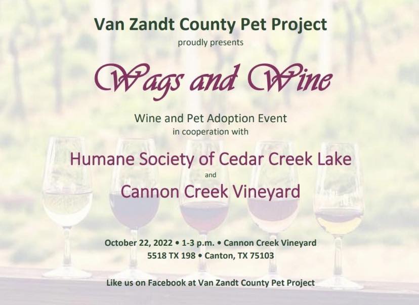 Wags And Wine Adoption Event 1 wags and wine CedarCreekLake.Online