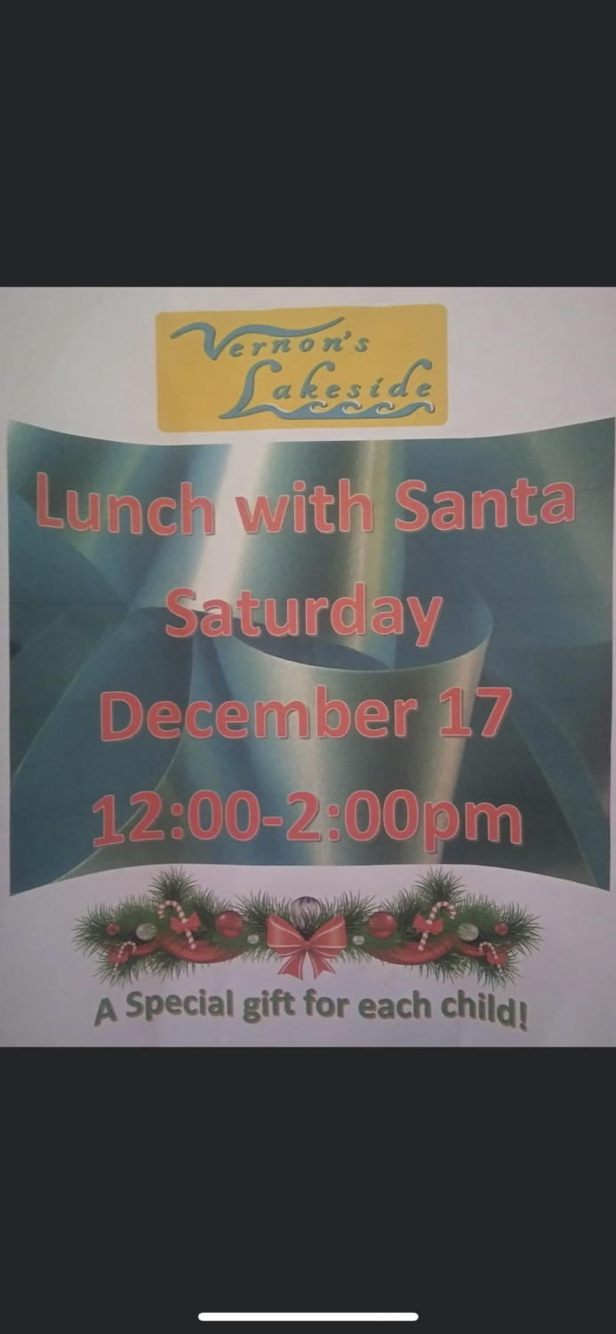 Lunch with Santa at Vernon's Lakeside 2 lunch with santa vernons CedarCreekLake.Online