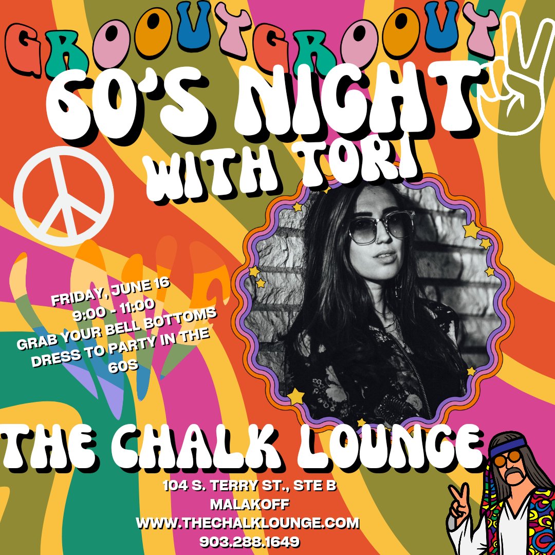 60's Night With Tori at The Chalk Lounge 2 60s with Tori CedarCreekLake.Online