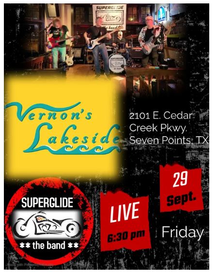 Superglide the Band at Vernon's Lakeside 1 Superglide the band at Vernons lakeside CedarCreekLake.Online