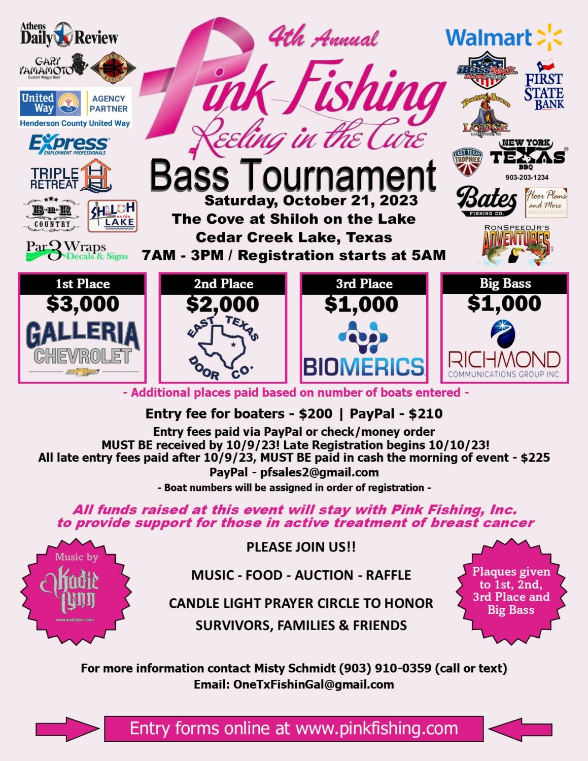 Fourth Annual Pink Fishing Bass Tournament 2 Pink Fishing Flyer 2023 cedarcreeklake.online