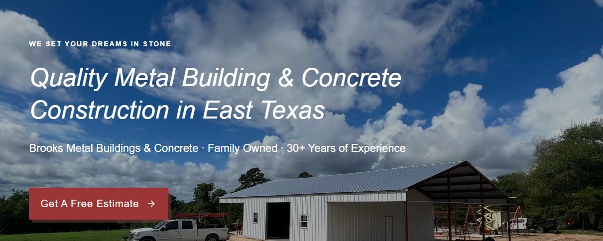 Brooks Metal Buildings & Concrete 1 home page cedarcreeklake.online