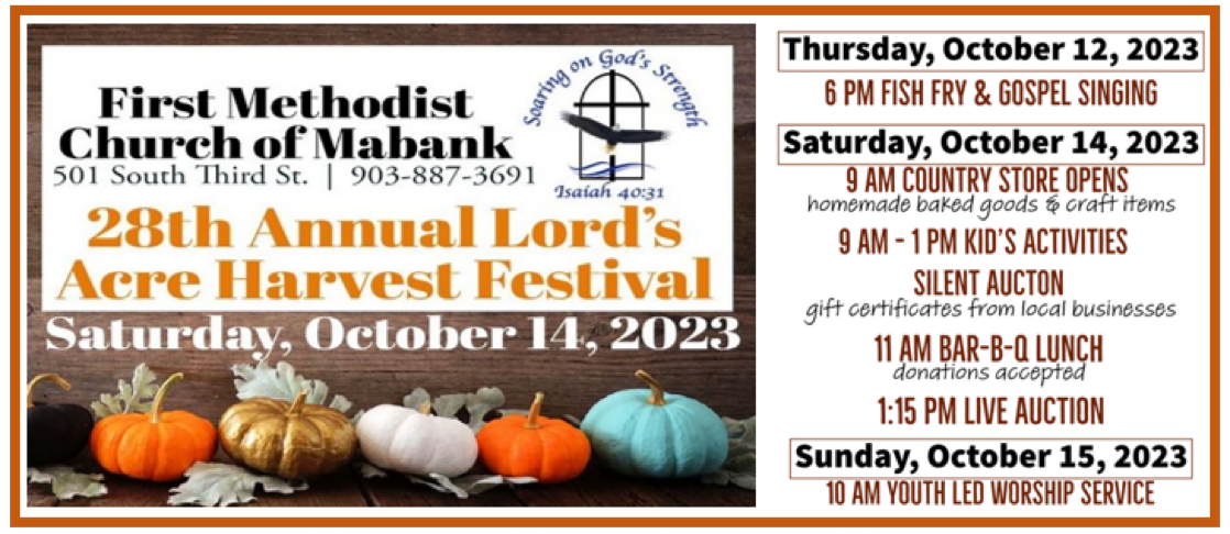 28th Annual Lord's Acre Harvest Festival