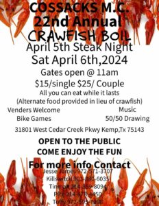 Cossacks MC 22 Annual Crawfish Boil