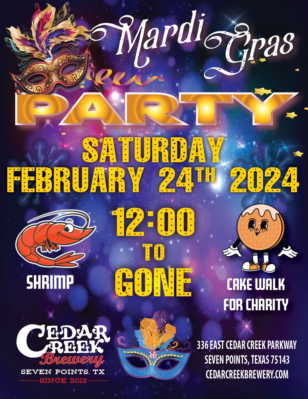 Mardi Gras Party at Cedar Creek Brewery 1 mardi gras at CCB cedarcreeklake.online