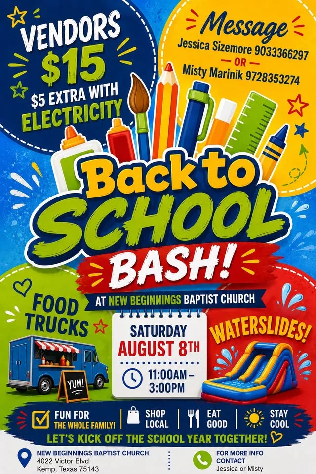 Back to School Bash in Kemp 27 back to school bash CedarCreekLake.Online