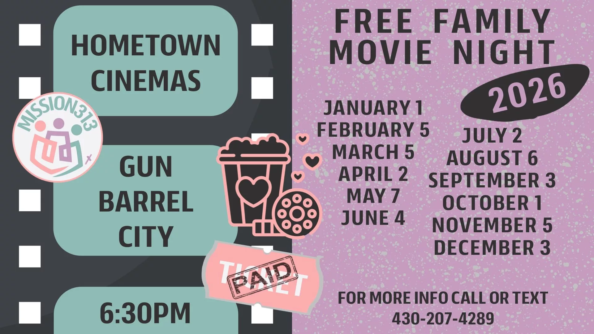 Free Family Movie Night at Hometown Cinema 17 Free familly movie night CedarCreekLake.Online